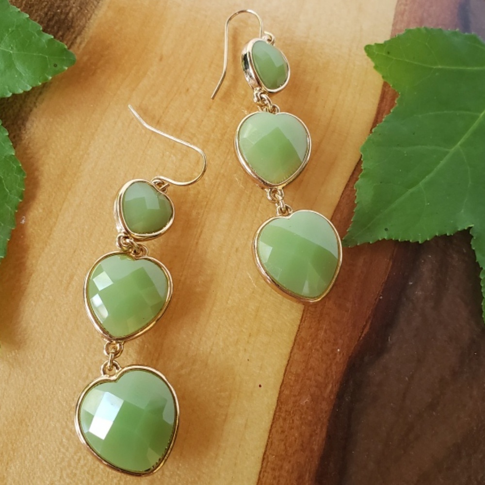 NWOT faux jade dangles
